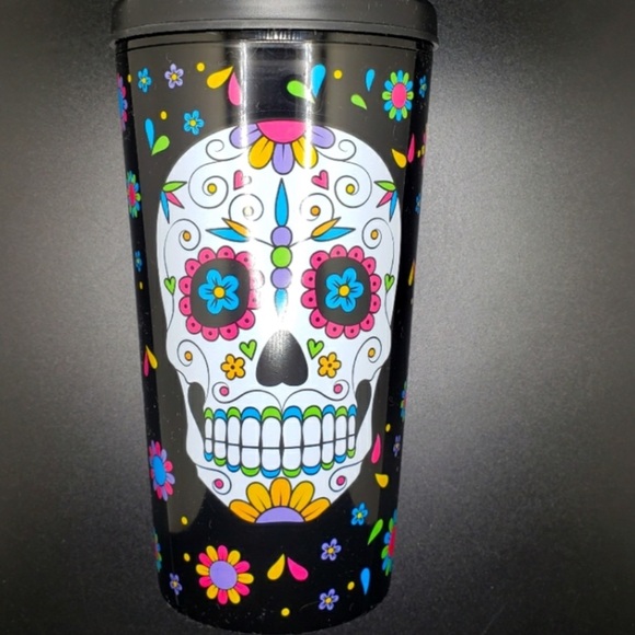 🔴add on 🔴Dia De Los Muertos sugar skull travel mug 16.5 oz - Picture 3 of 3